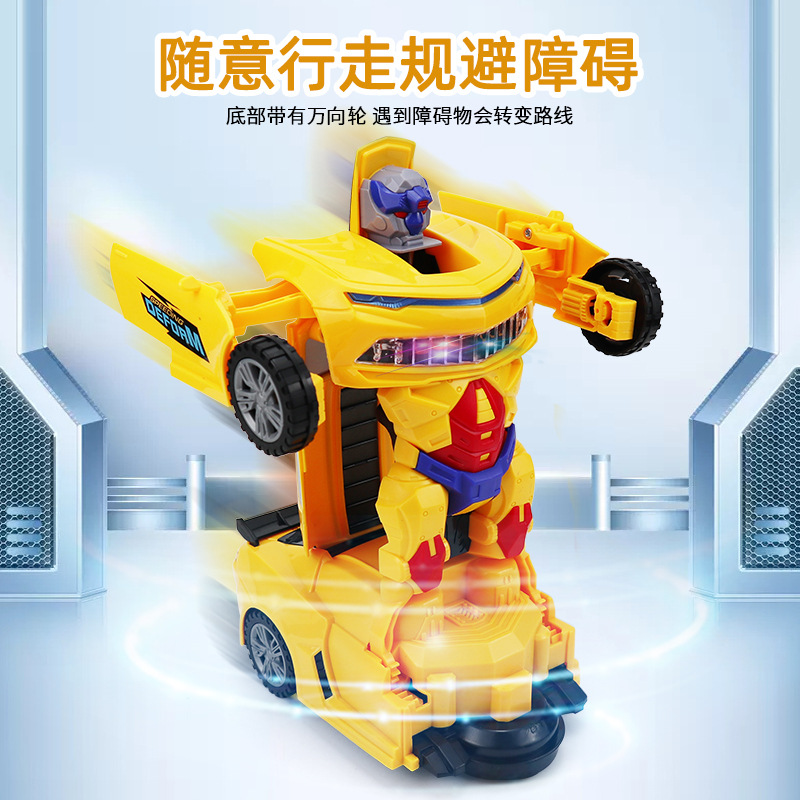 Electric stunt car deformation robot music Light Universal driving electric children's toys stall wholesale