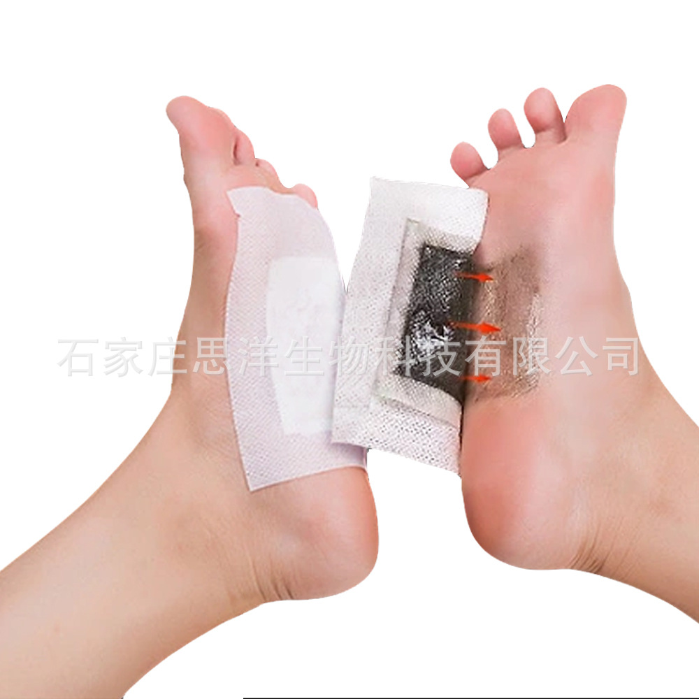 Cross-Border Wholesale Bamboo Foot Patch Korean Version Ginger Salt Mugwort Bamboo Vinegar Gold Foil English and Korean Foot Patch in Stock