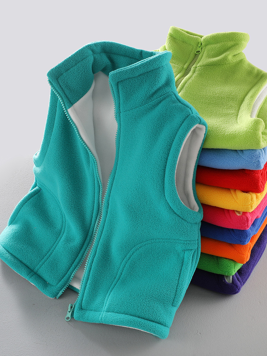 Детские жилеты для мужчин и женщин, подходят для верхней одежды весной, осенью и зимой, утепленные флисовые жилеты, униформа для детского сада с печатным логотипом