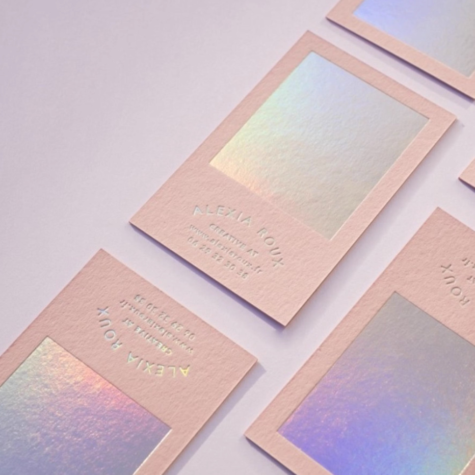 Wear Nail Display Card Customization 600g Card Pink Card Hot Stamping Gold Edge Business Card Popular Postcard Design and Printing