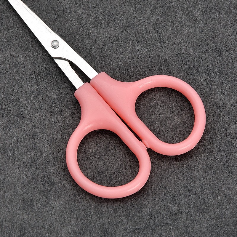 Wholesale Spot Stainless Steel Round Head Nose Hair Scissors Handmade Household Student Needlework Paper Cutting Portable Express Scissors
