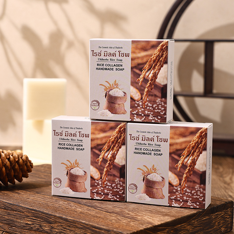 [Yiliina] Rice Soap Fragrant Rice Essential Oil Soap Handmade Soap Cleansing and Moisturizing 70g