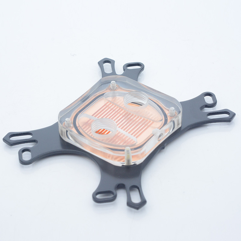 Computer water-cooled cold head cooling cold head suitable for AMD Intel acrylic upper cover brass heat absorption base plate