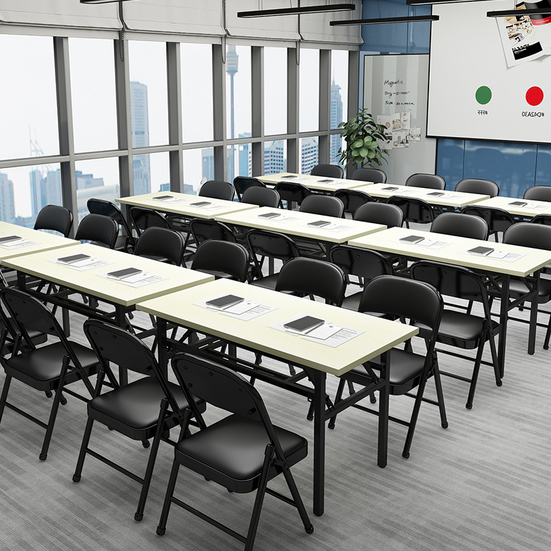 Double-Layer Folding Table Frame for Home Computer Desks, Simple Training Tables, Conference Long Table Frame, Simple Folding Table Leg Frame Wholesale