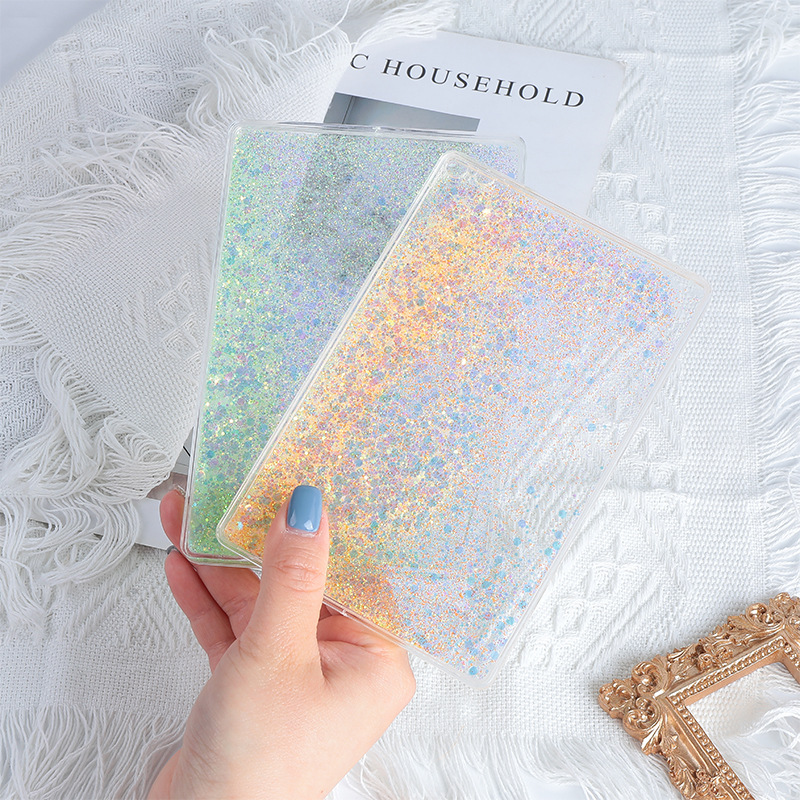 Transparent quicksand goo card brick acrylic D IY hand account sticker mahjong brick color flow hemp goo plate children's gift