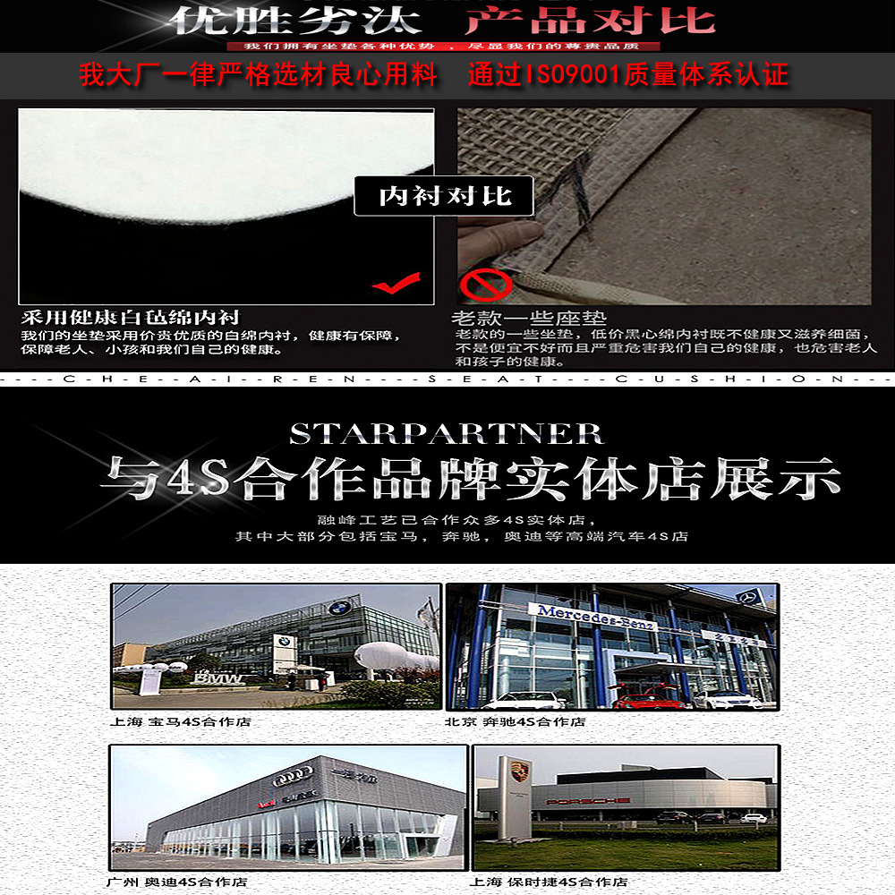 BLS wholesale for seven-seat special rhombus leather commercial car bread small goods car seat cover cushion cover