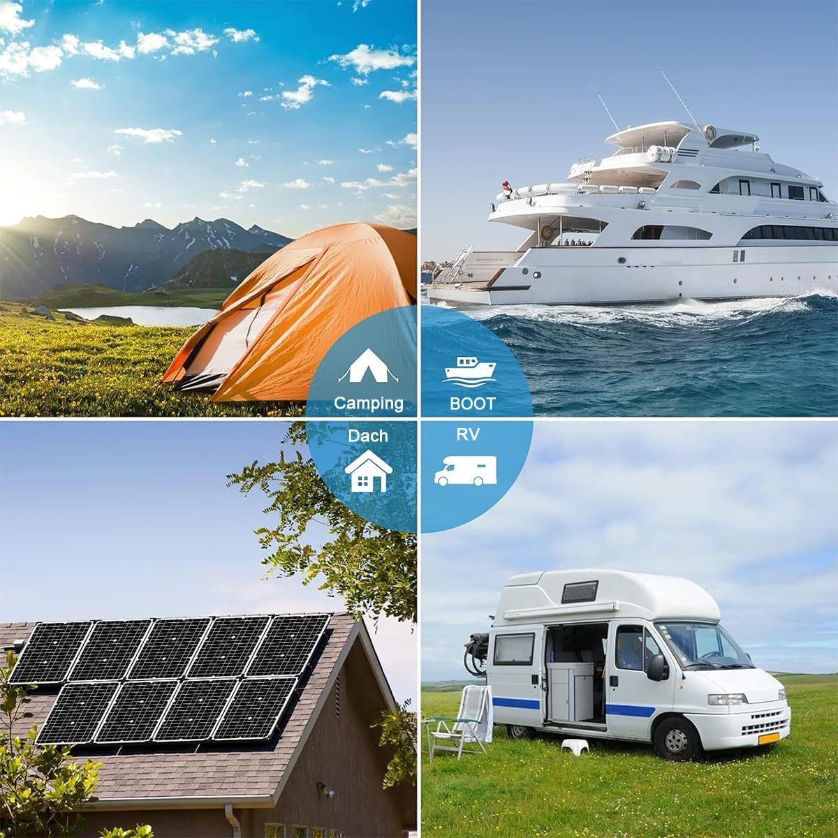 Zycbernoi 2m X 2 Solarkabel Zubehör Set, 4mm² Solarkabel V