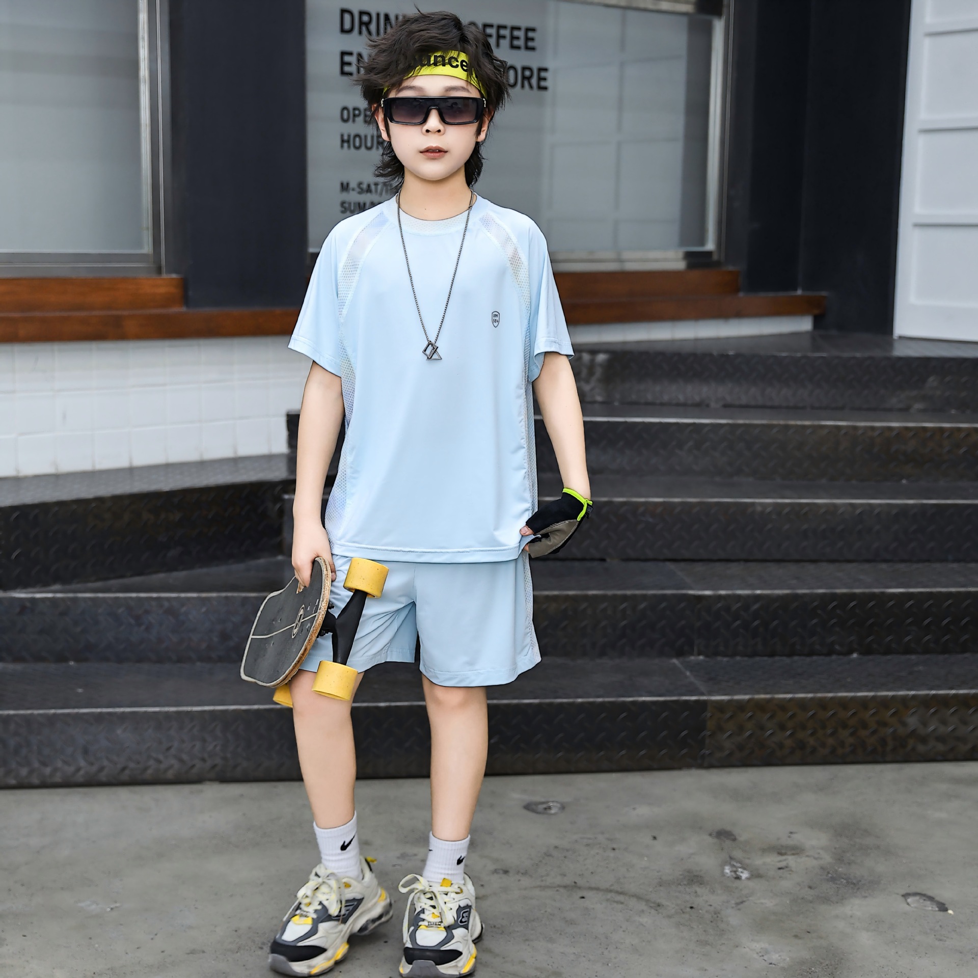 Children's Parent-Child Sports Quick-Drying suit Summer Girls' Baby Sunscreen Injury Two Boys' Outdoor Short-Sleeved Shorts