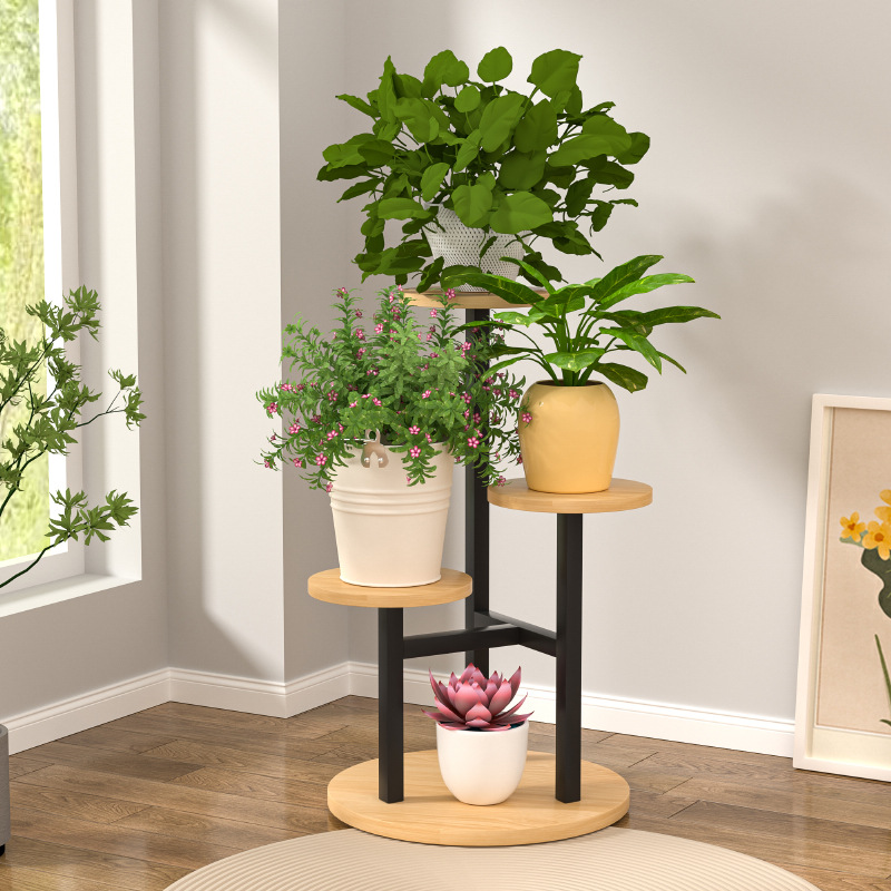 Cross-border Flower Rack Indoor Living Room Flower Pot Rack Balcony Iron Flower Rack Household Simple Floor-standing Multi-layer Storage Rack