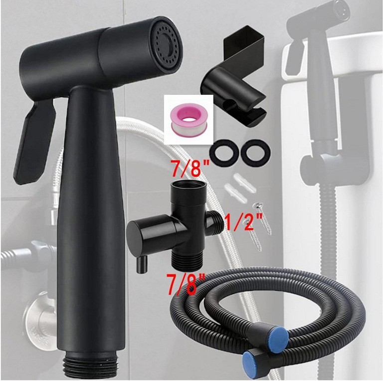 Cross-Border Foreign Trade Household Toilet Companion One in and Two Out Triangle Valve Bathroom Bidet High Pressure Booster Spray Gun Water