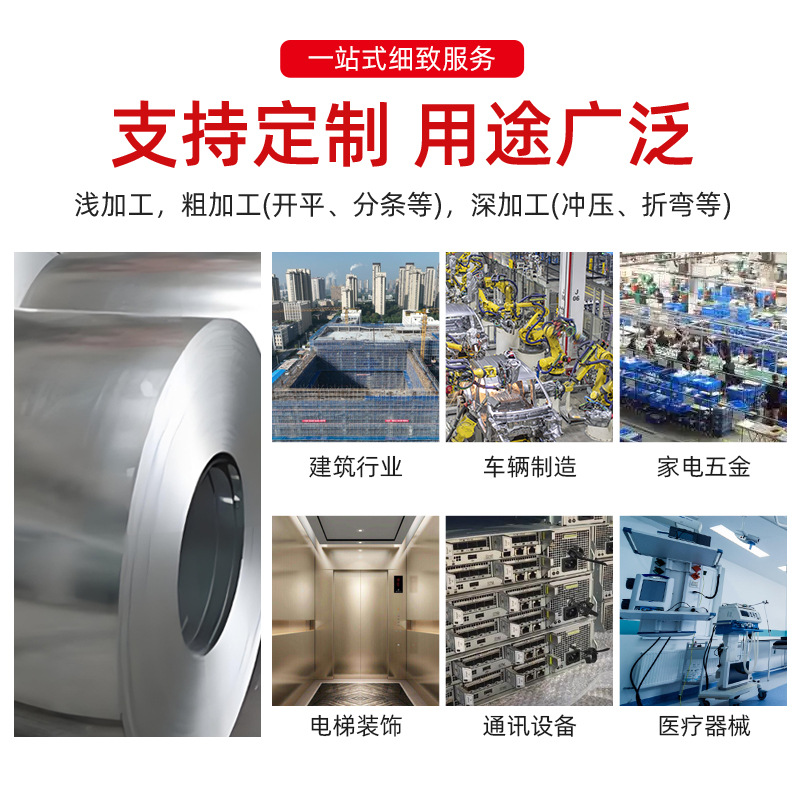 Guangdong Spot Dx53D+Z Stretched Galvanized Sheet, Galvanized Roll, Customizable Length, Open-Rolled Galvanized Sheet Wholesale