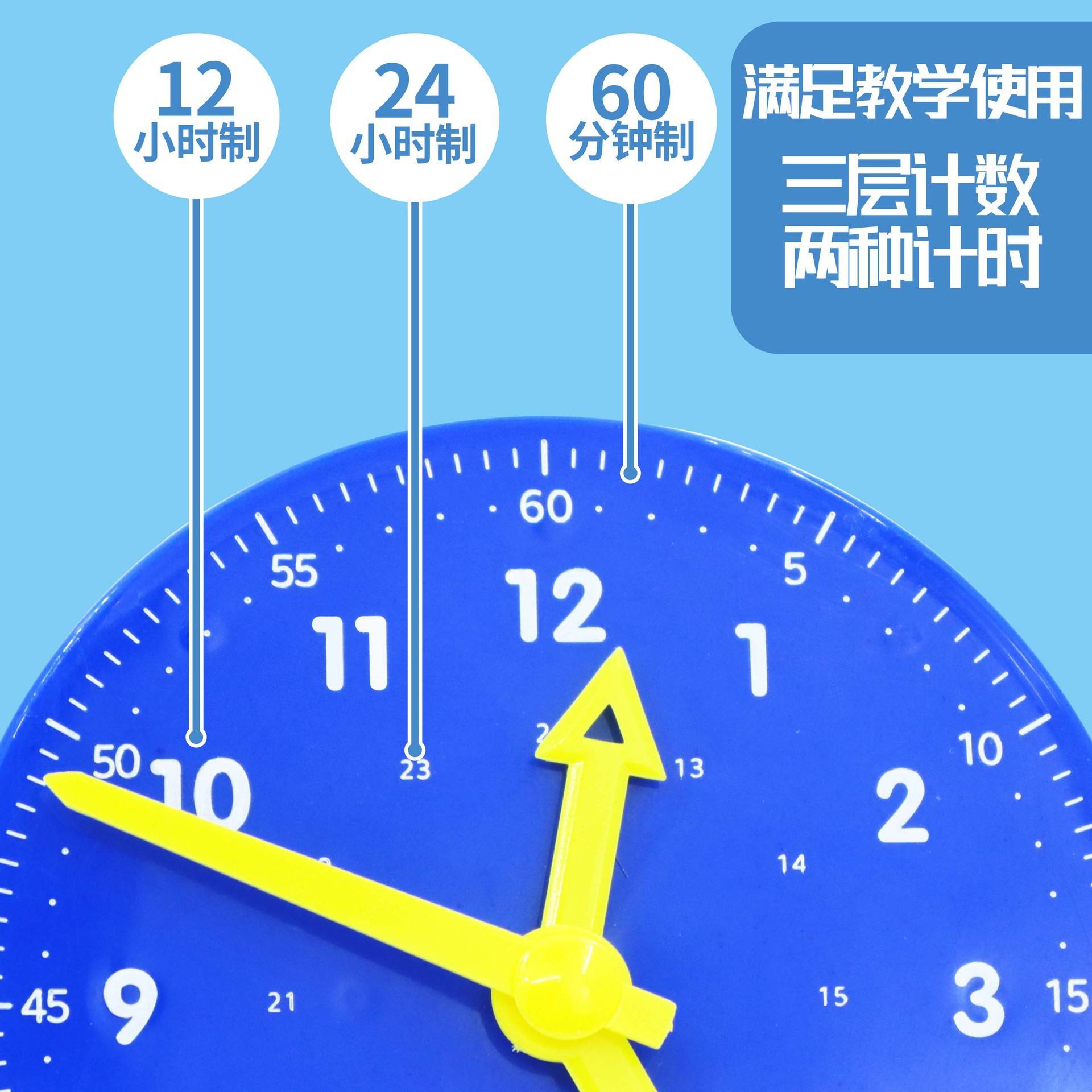 Children's Clock Model Teaching Aids Three-Hand Linkage First Grade Primary School Students Understanding Clock Time Clock Learning Aids Toys