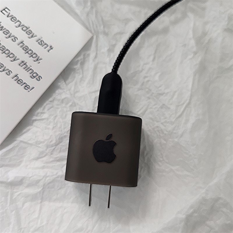 Suitable for Apple 16 charging head charger protective cover 20w matte black 15 cartoon love thread biter anti-break