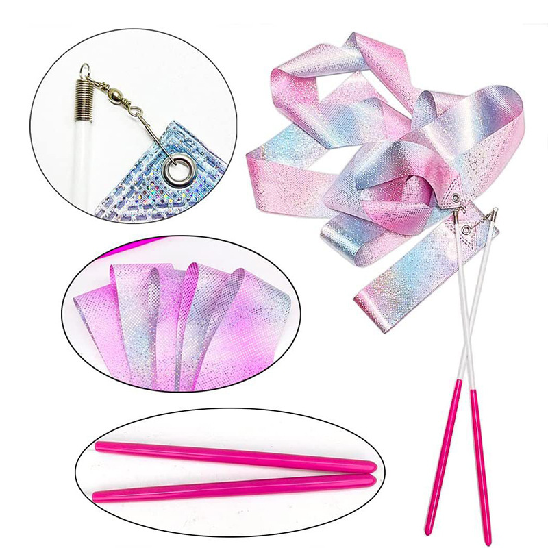 Flash Star Artistic Gymnastics Ribbon Streamer 2/4/ 6m Kidsren's Dance Ribbon Kindergarten Dance Performance Ribbon