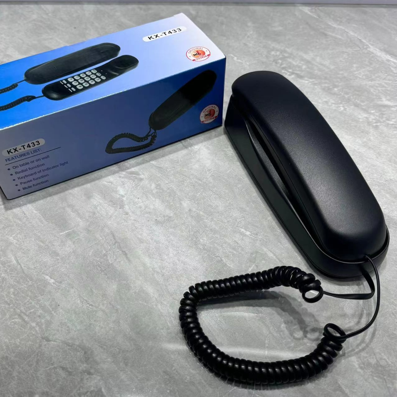 English Small Extension Neutral Logo-Free Telephone Small Hang-Up Table and Wall Dual-Use Office Fixed Landline Wholesale Cross-Border