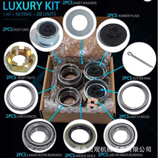 2 Sets 3500 lb Boat Trailer Axle Bearing Kits