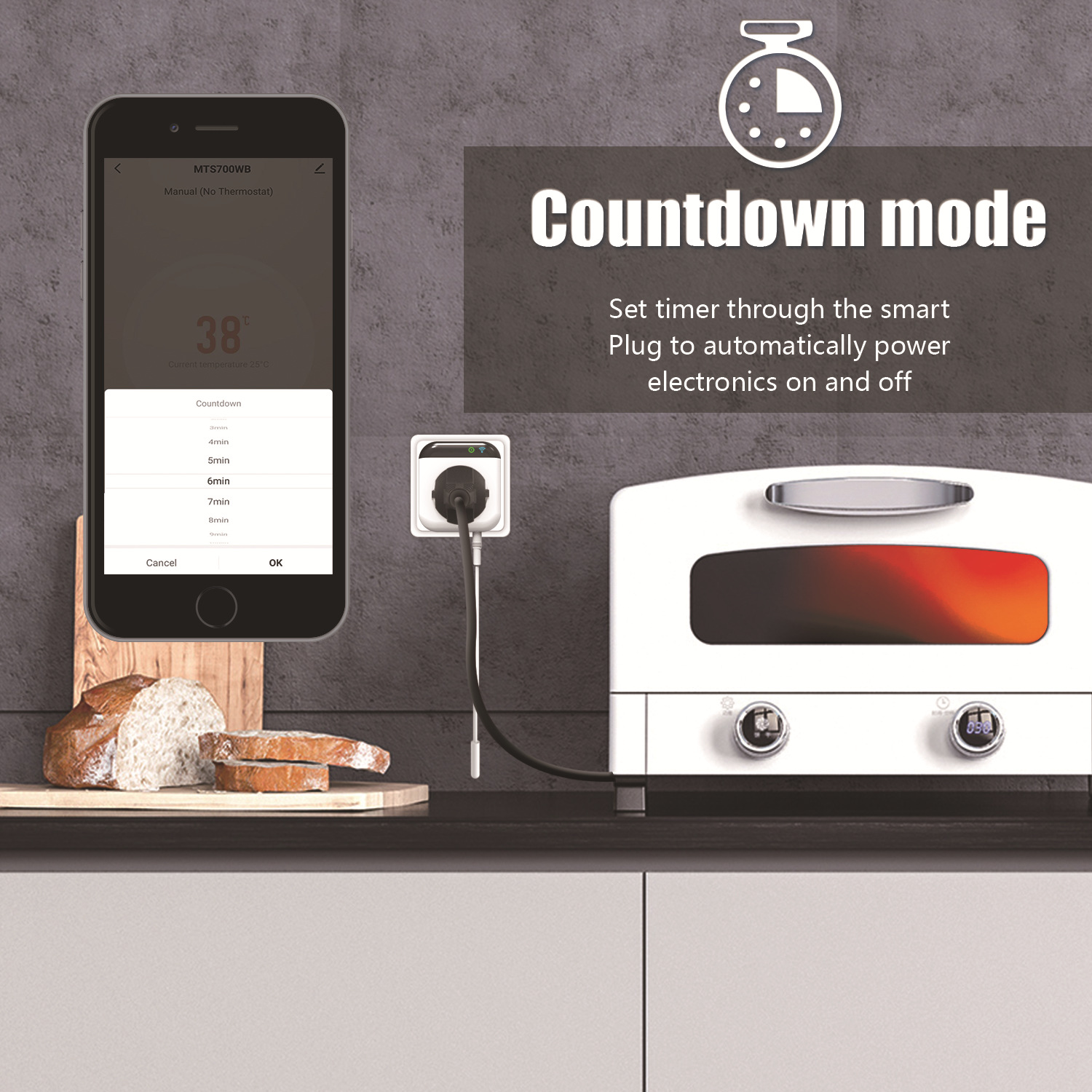 Amazon hot sale WiFi smart thermostat socket graffiti APP and voice control