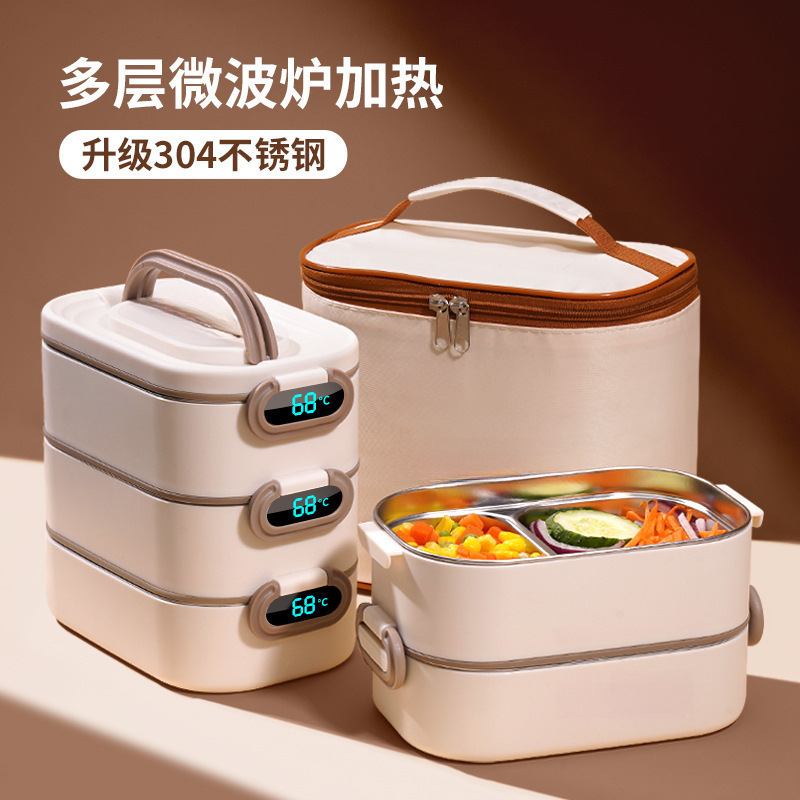 Многоуровневый термосумка для обедов для офисных работников и студентов, микроволновая печь, большая ёмкость с рисовым ведром