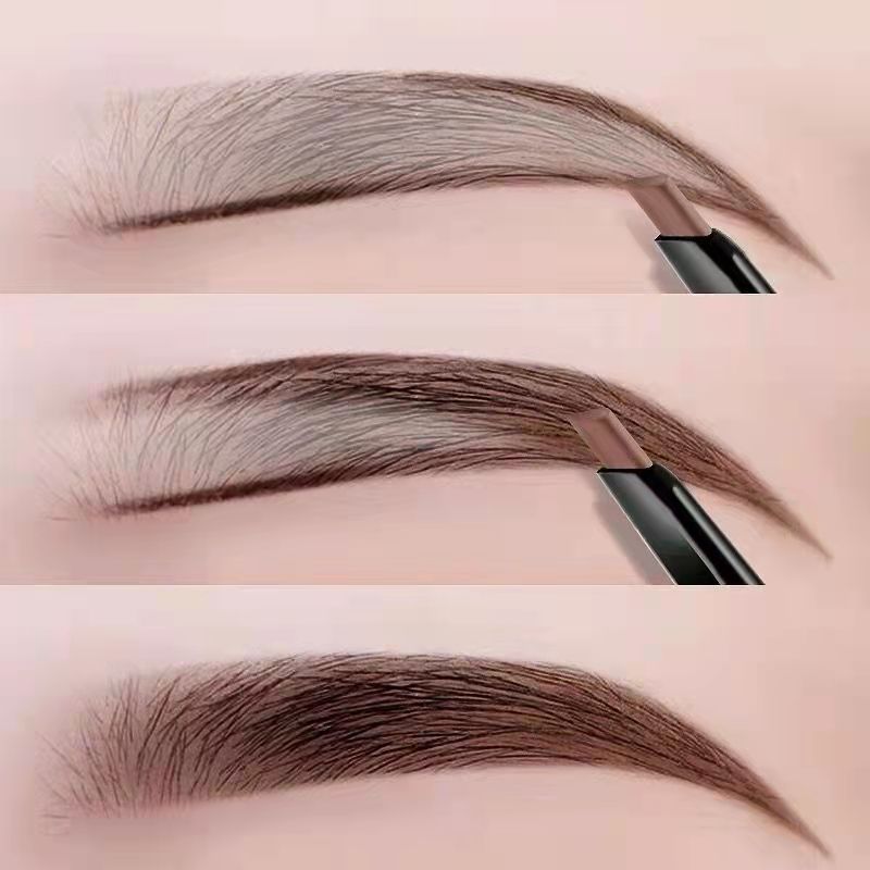 Double-Headed Automatic Eyebrow Pencil, Eyebrow Powder, Waterproof, Sweat-Proof, Long-Lasting, Not Easy to Smudge, Beginner Eyebrow Brush, Cosmetics Coloring Stereo
