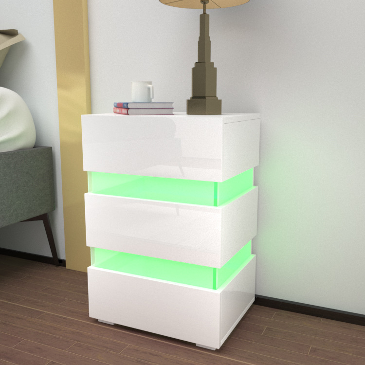 Modern minimalist bedside table household bedroom small apartment with light acrylic storage with drawer bedside table