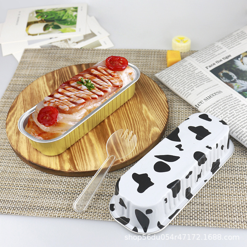 Thickened aluminum foil tin paper box barbecue rectangular disposable cheese sweet potato Sushi baked durian box baking box