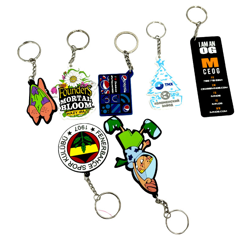 Factory Wholesale Pv Keychain Customized Stereo Cute Cartoon Soft Rubber Keychain Pendant Promotional Creative Small Gift