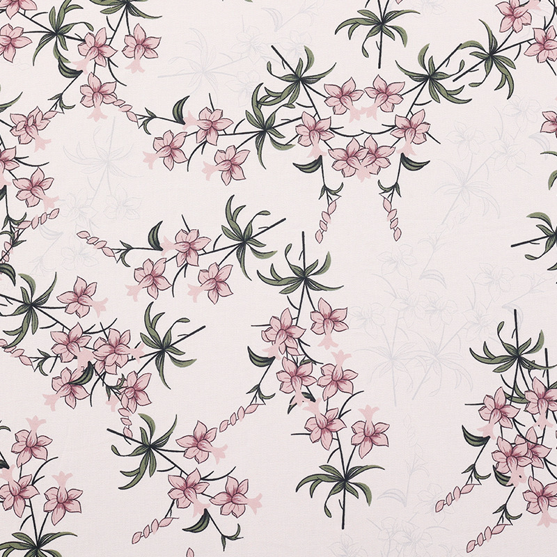 Factory Direct Sales Cotton Poplin Chiffon Woven Printed Fabric European and American Style Dress Digital Printing Fabric