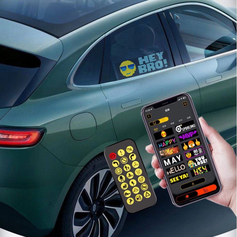 Led Display Soft Screen Flexible Screen Car Rear Window Rgb Full Color Devil's Eye USB Car DIY High Definition Waterproof