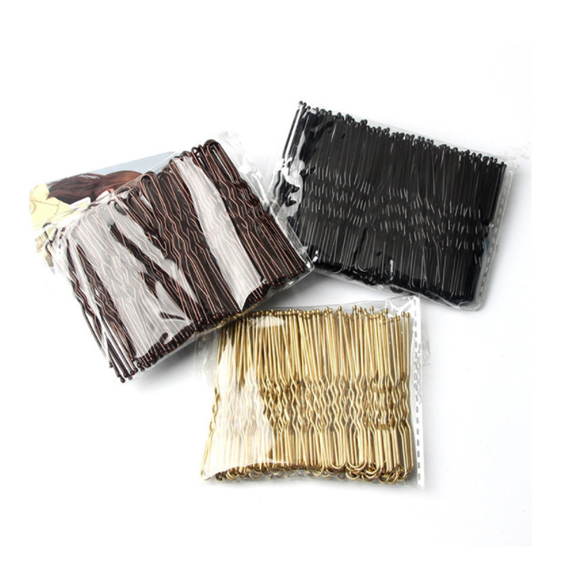 European and American u-type clip ball head pin pin headdress black photo office tool u-shaped fixed steel clip hairpin