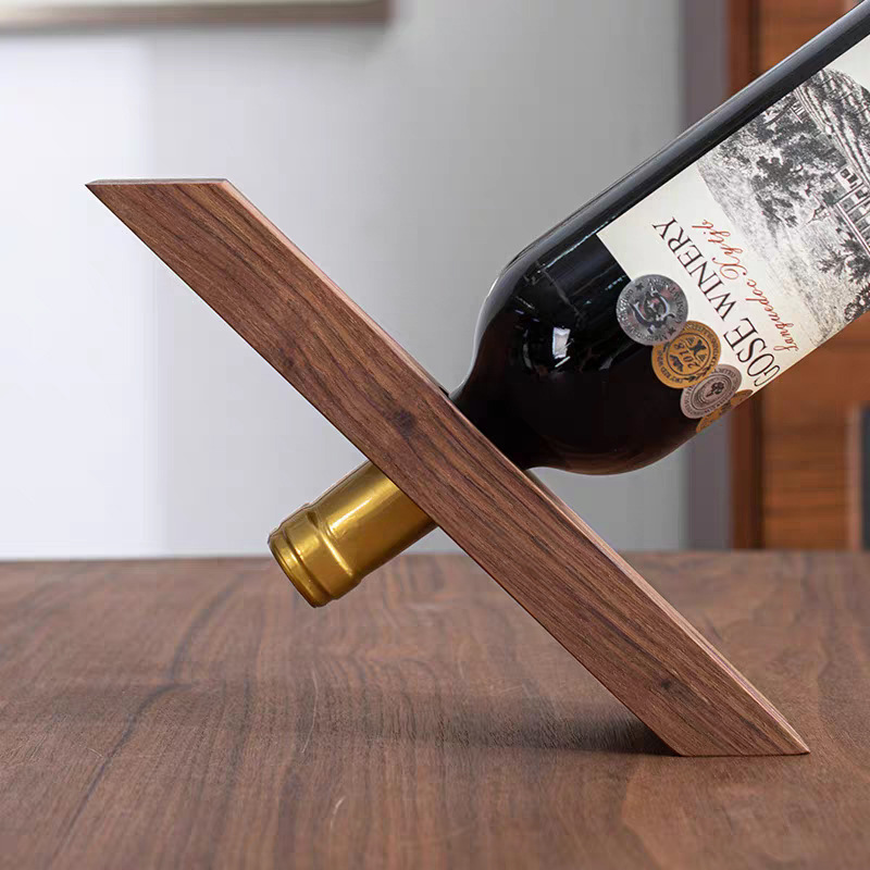 Red Wine Rack Ornaments Solid Wood Black Walnut Creative Red Wine Tray Sobering Rack Cross-Border Home Hotel Inverted Red Wine Rack