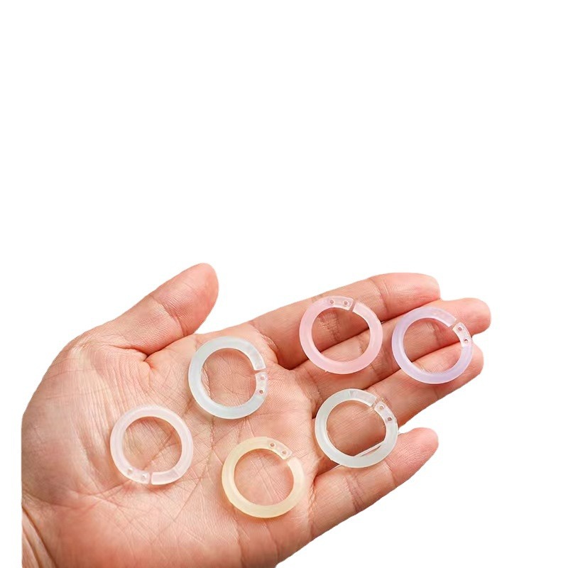 Transparent Colorful Loose-Leaf Ring Binding Coil Plastic Punched Ring Buckle File Buckle Ring Detachable Loose-Leaf Ring