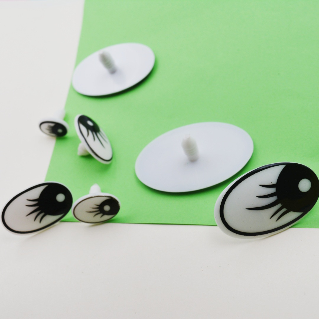 Игрушечные глаза черно-белые мультяшные овальные пластиковые глаза для мягкой игрушки