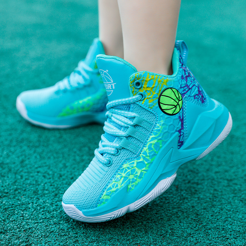 Children's professional basketball shoes high-top non-slip youth sports training shoes student running shoes a generation of hair