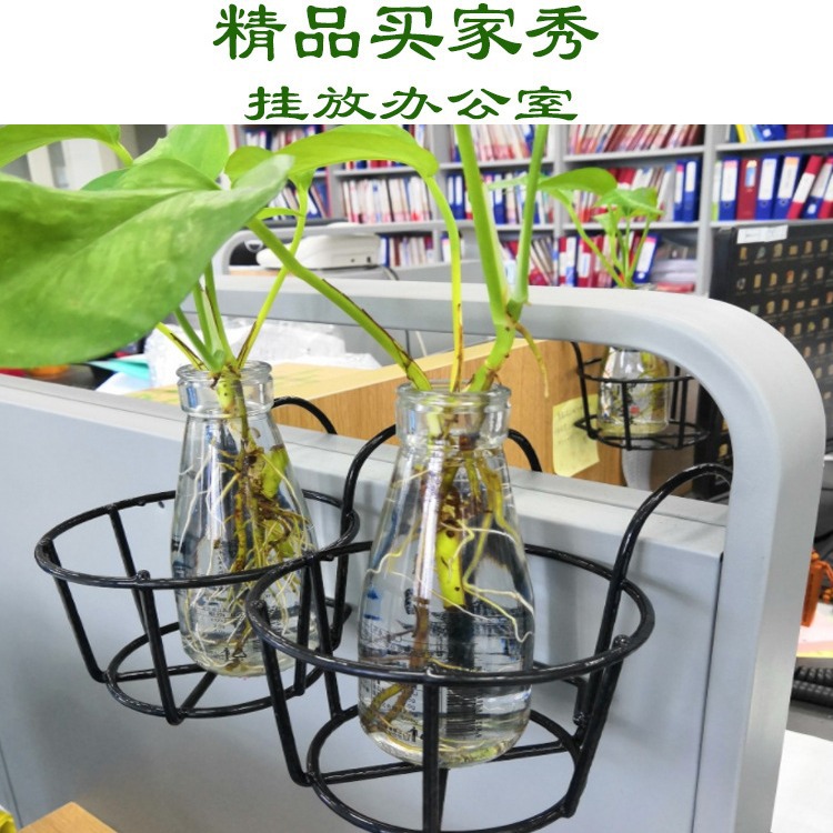 Flower stand wrought iron railing balcony round hanging green rose potted fleshy pot plant hanging flower stand factory wholesale