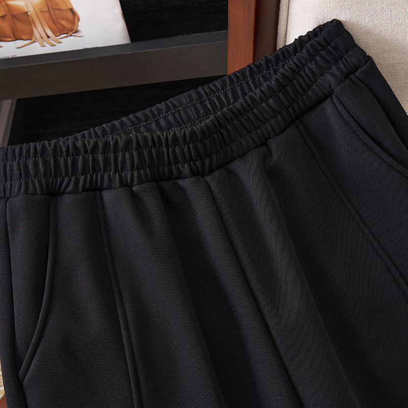 Fall/winter new chubby girl plus size women's extra-large fleece-lined casual pants 300kg women's pants Korean slim stitching K6239