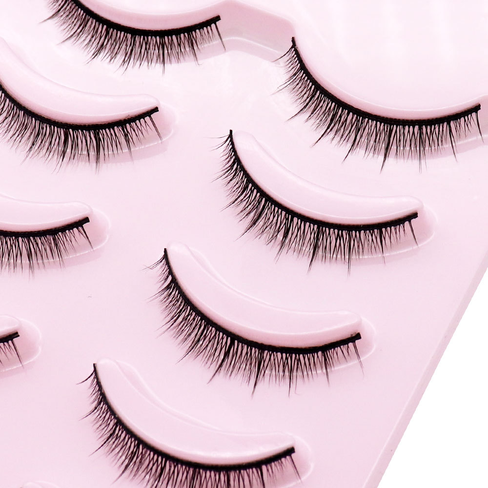 Natural short false eyelashes hard stem daily work simulation naked makeup can support double eyelashes false eyelashes a generation