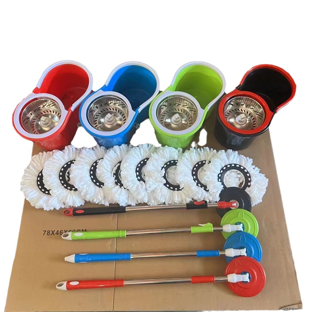 Factory wholesale household mop bucket eight-word bucket cleaning bucket plastic wheeled bucket gift car washing bucket rotating mop