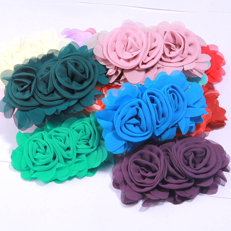 Европа и Америка горячие новые длинные шифоновые головные цветы комбинация розы детские головные уборы аксессуары 30 цветов в наличии