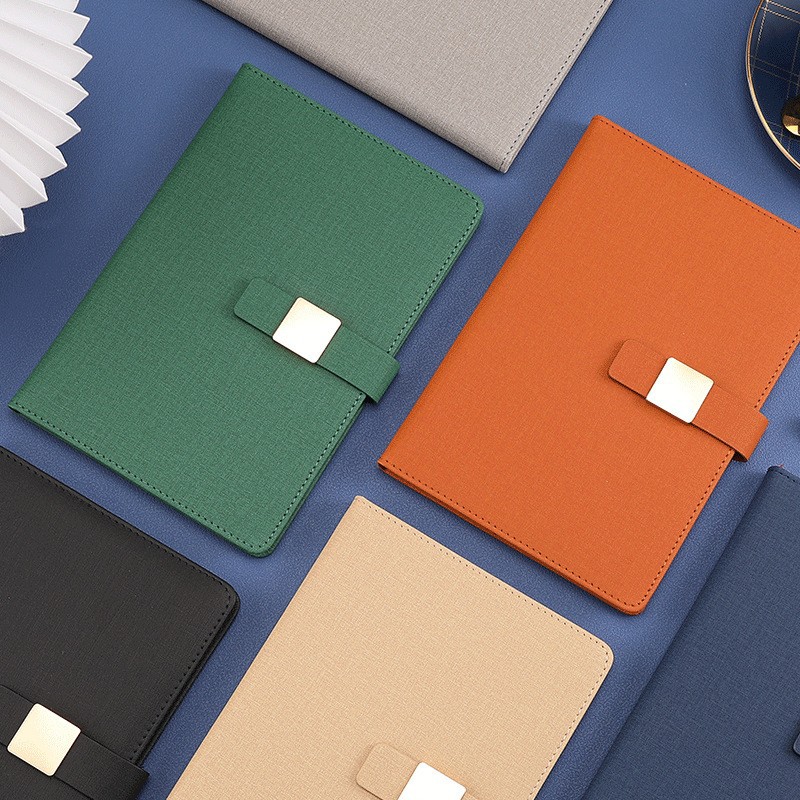 Notebook Gift Box Set Can Be Printed with Logo for Gift Giving, High-End Business Office Leather-Covered A5 Notepad, Workday Lined Notebook