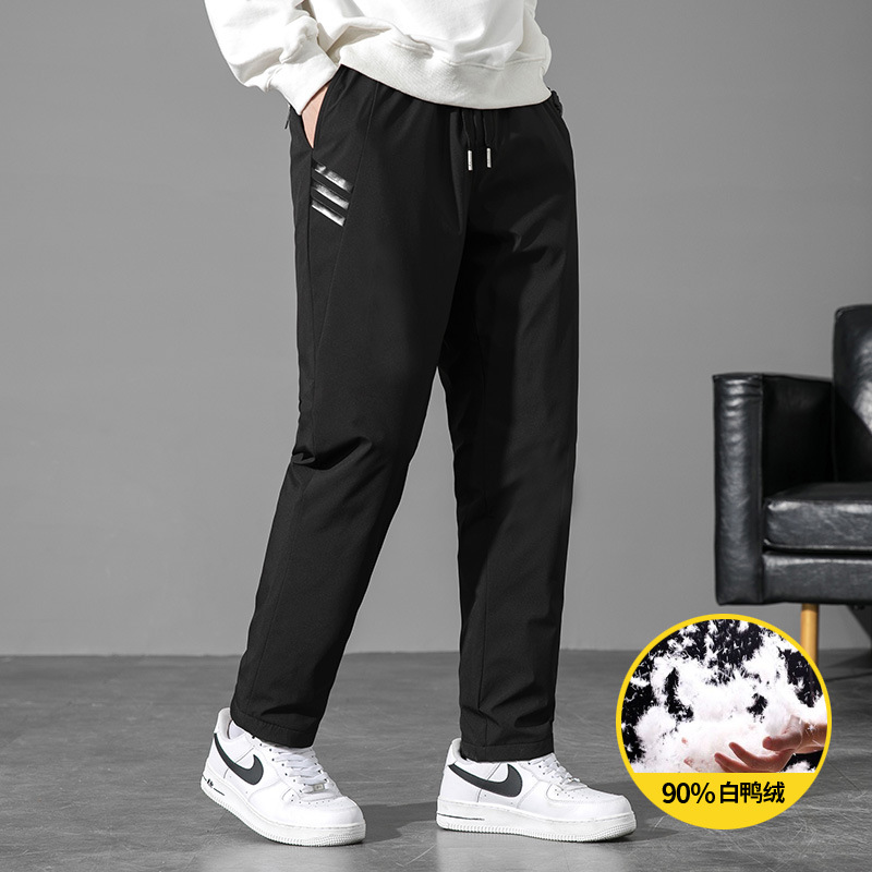 Down Pants Men's 2025 Winter Thickeneded Outdoor Sports Warm and Light White Duck down Pants for Outer Wear