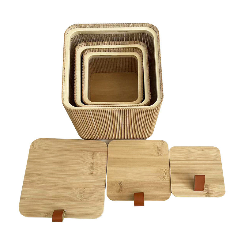 Bamboo woven bamboo box rectangular universal gift box tea box bamboo curtain empty box packaging tea packaging box wholesale