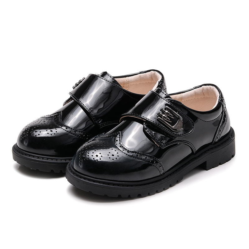 Children's Leather Shoes 2025 Spring Boys Black Dance Small Leather Shoes British Style Baby Elementary School Flower Girl Performance Shoes