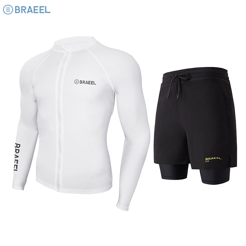 Гидрокостюм для мужчин, защита от солнца, быстросохнущий, раздельный, длинные рукава, сноркелинг, костюм для пар, теплый купальник, для серфинга