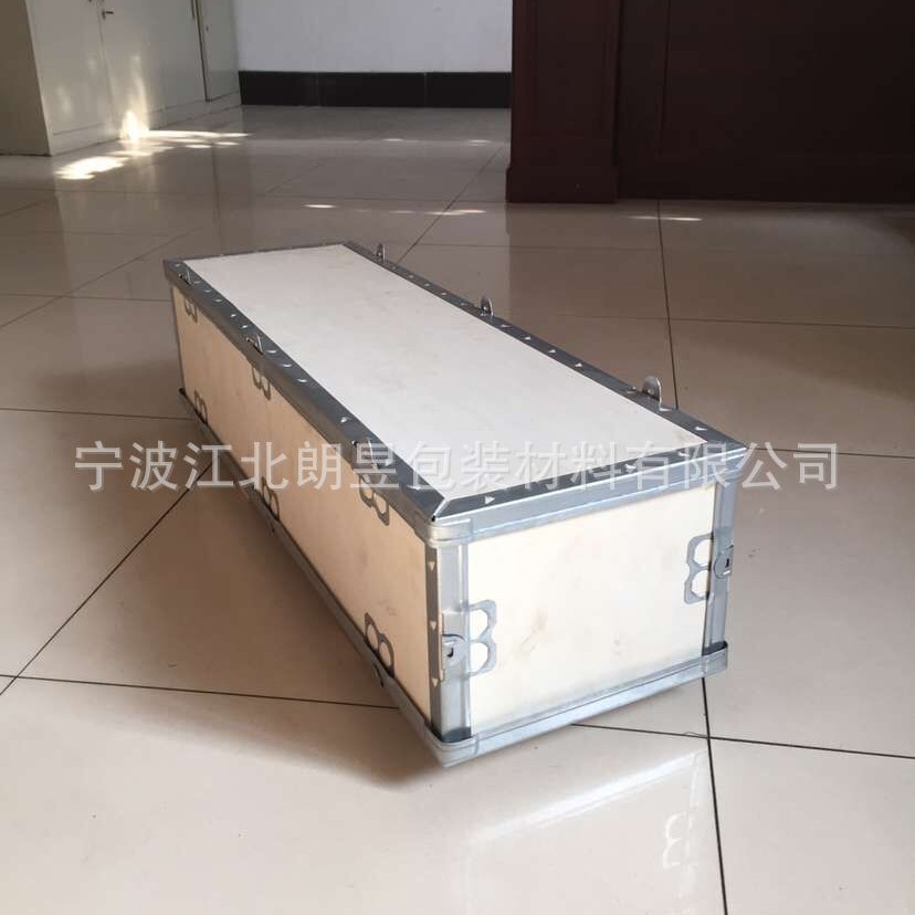 Индивидуальная съемная деревянная коробка с металлическим краем, прочная, экологически чистая, для тяжелой техники, утолщенная транспортная деревянная коробка