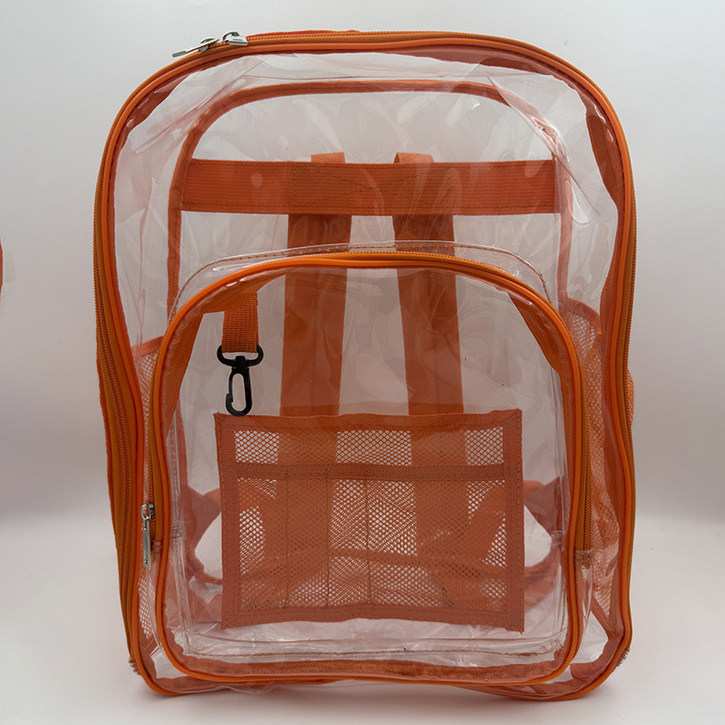 Cross-Border Pvc Transparent School Bag Amazon Same Style Student Transparent Waterproof Backpack Portable Transparent Backpack