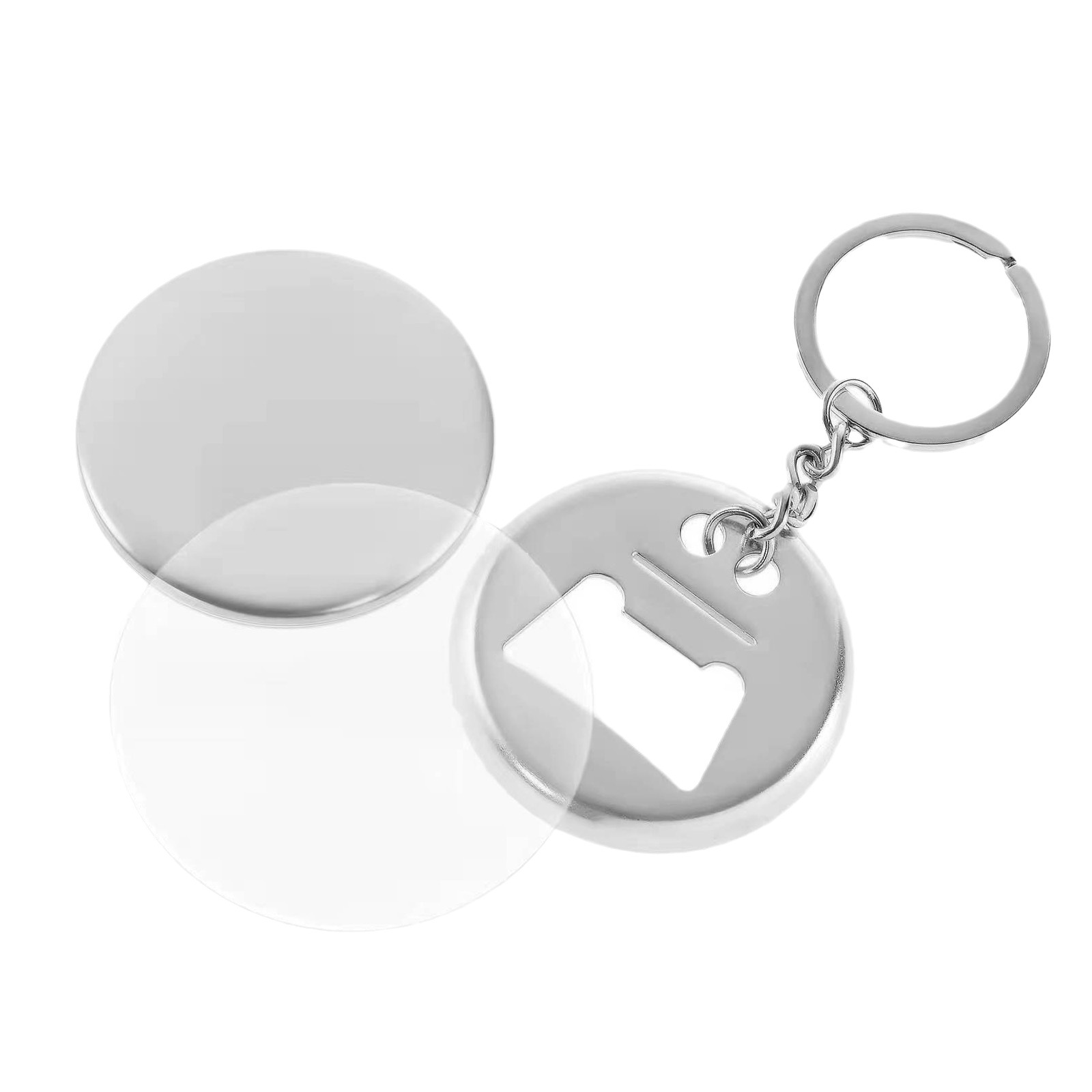 44MM bottle opener keychain tinplate badge bottle opener DIY badge metal bottle buckle blank consumables