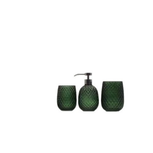 Luxurious Four-Piece Green Bathroom Accessory Set, High-Quality Glass Bathroom Toiletries, Suitable for Hotels or Home, Light Luxury