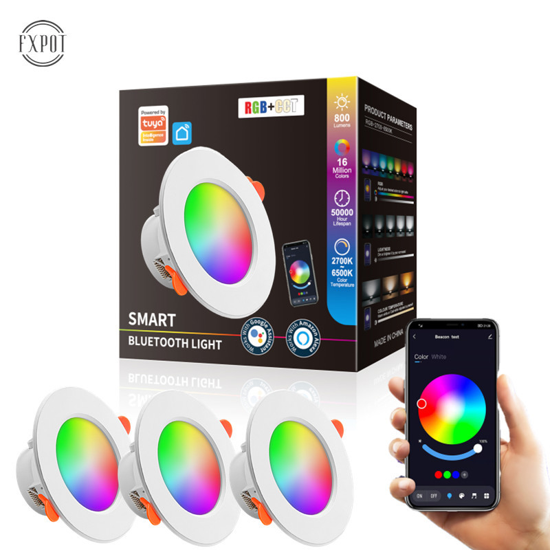 Bluetooth Smart Downlight Graffiti RGCW Full Color Dimming Alexa Voice/APP Control Factory Direct Supply 85-265