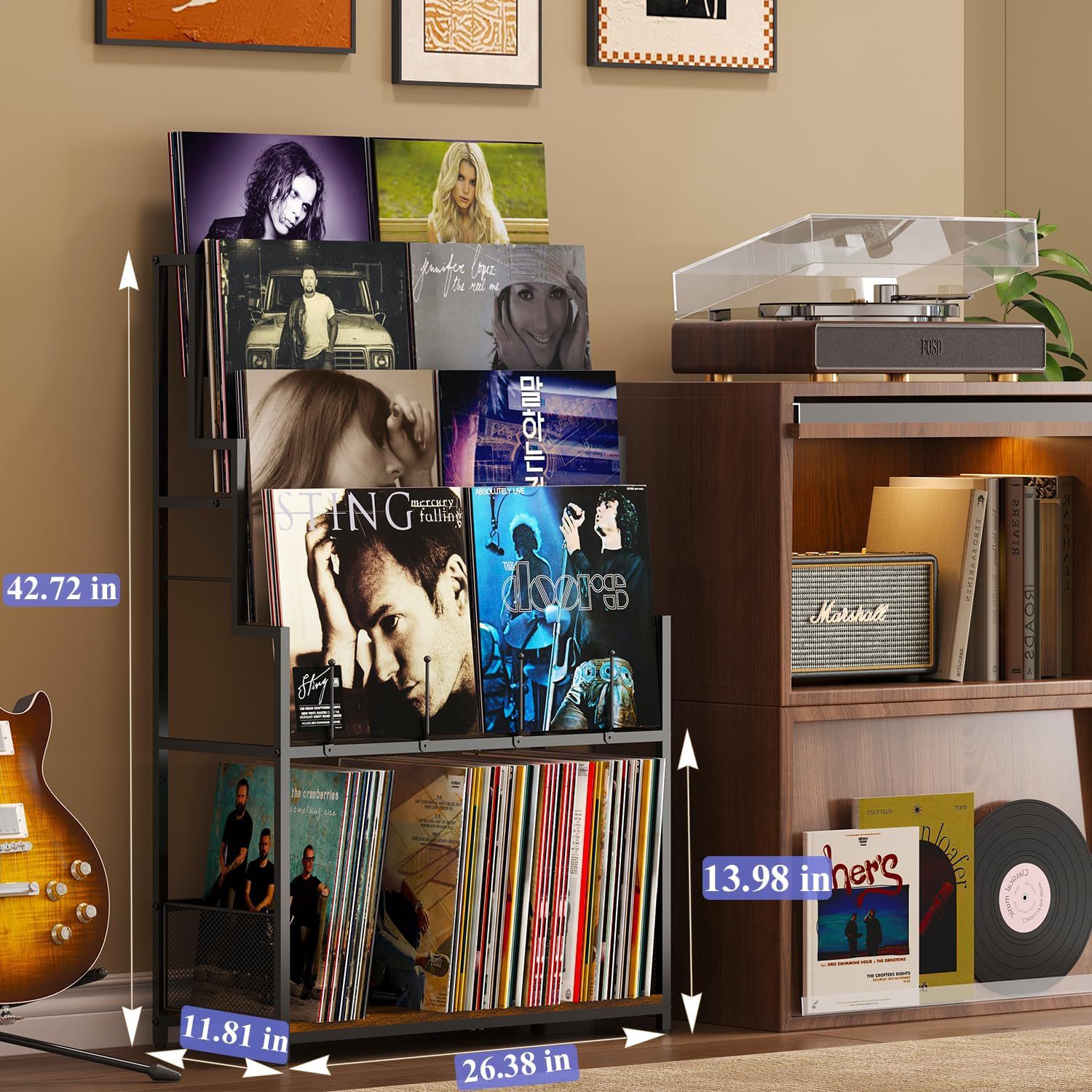 Стеллаж для хранения записей с большим объемом, металлический