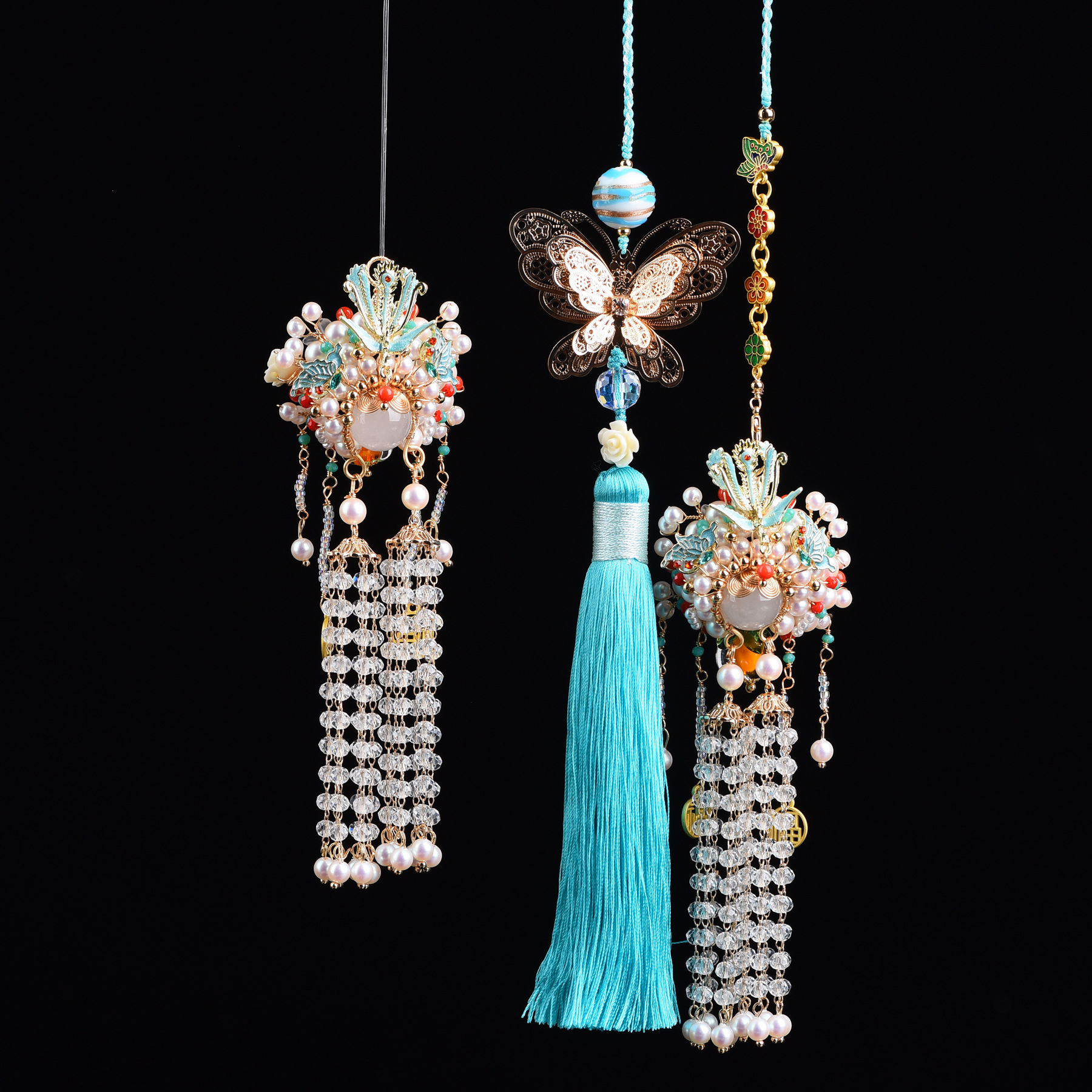 Original Swords Ma Dan Boutique Phoenix Long Tassel Super Immortal National Tide Chinese Wind Car Hanging Necklace Accessories